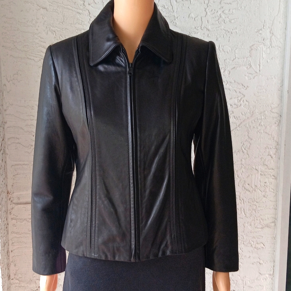 PRESTON&YORK soft genuine lamb skin 100% polyester lining size PS petites coat